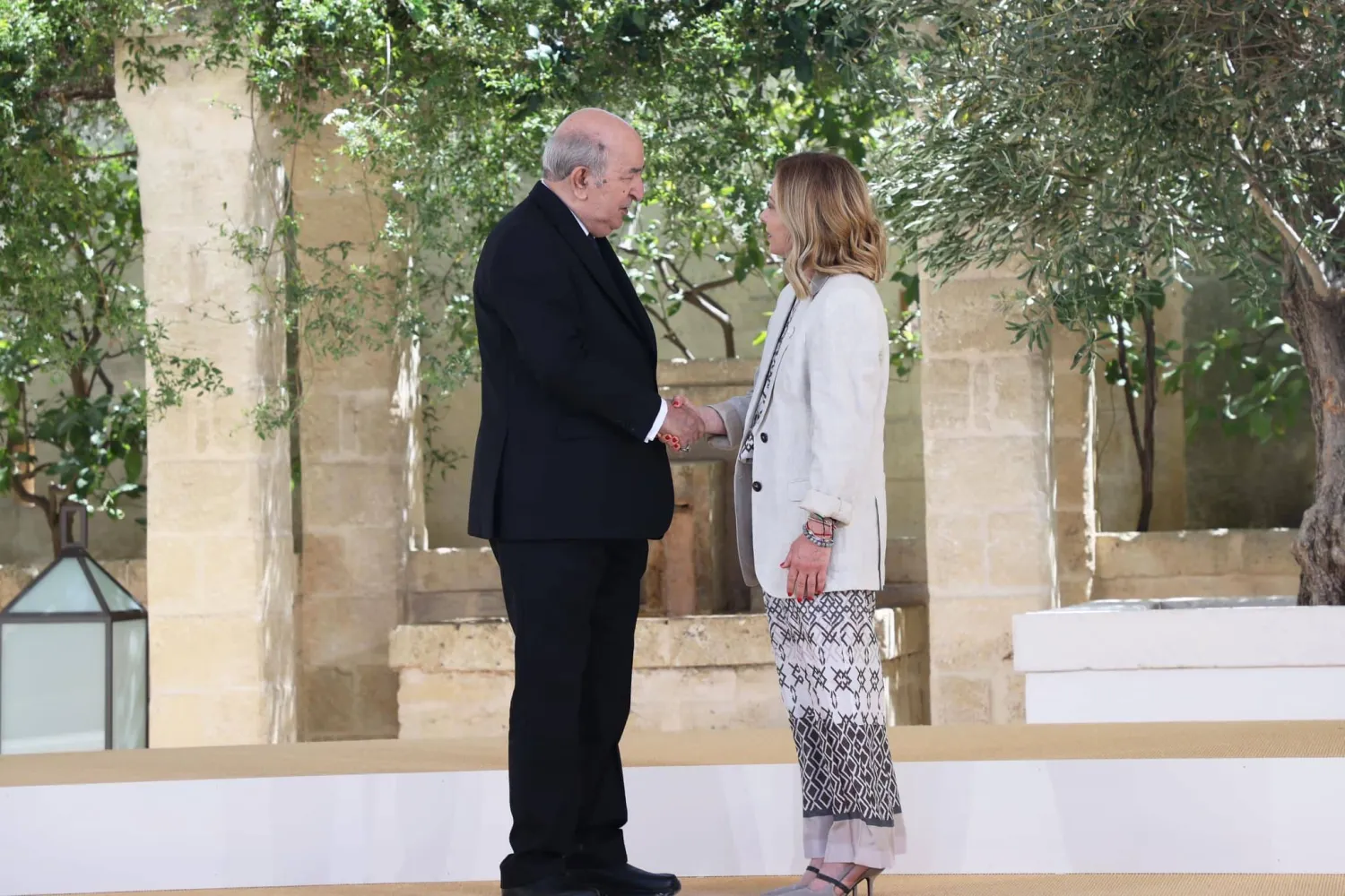 الرئيس الجزائري مع رئيسة وزراء إيطاليا في روما خلال مايو 2023 (الرئاسة الجزائرية)