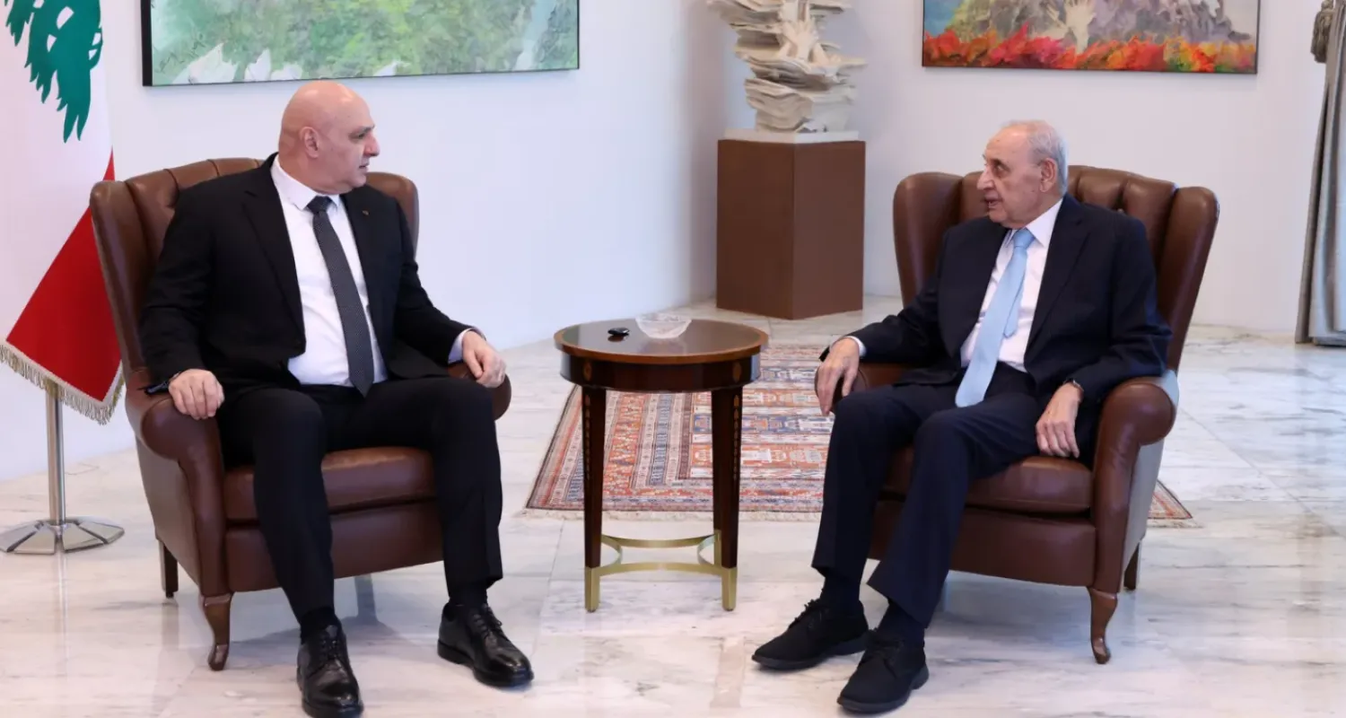 Lebanese President Joseph Aoun holding talks with Parliament Speaker Nabih Berri (File - National News Agency)