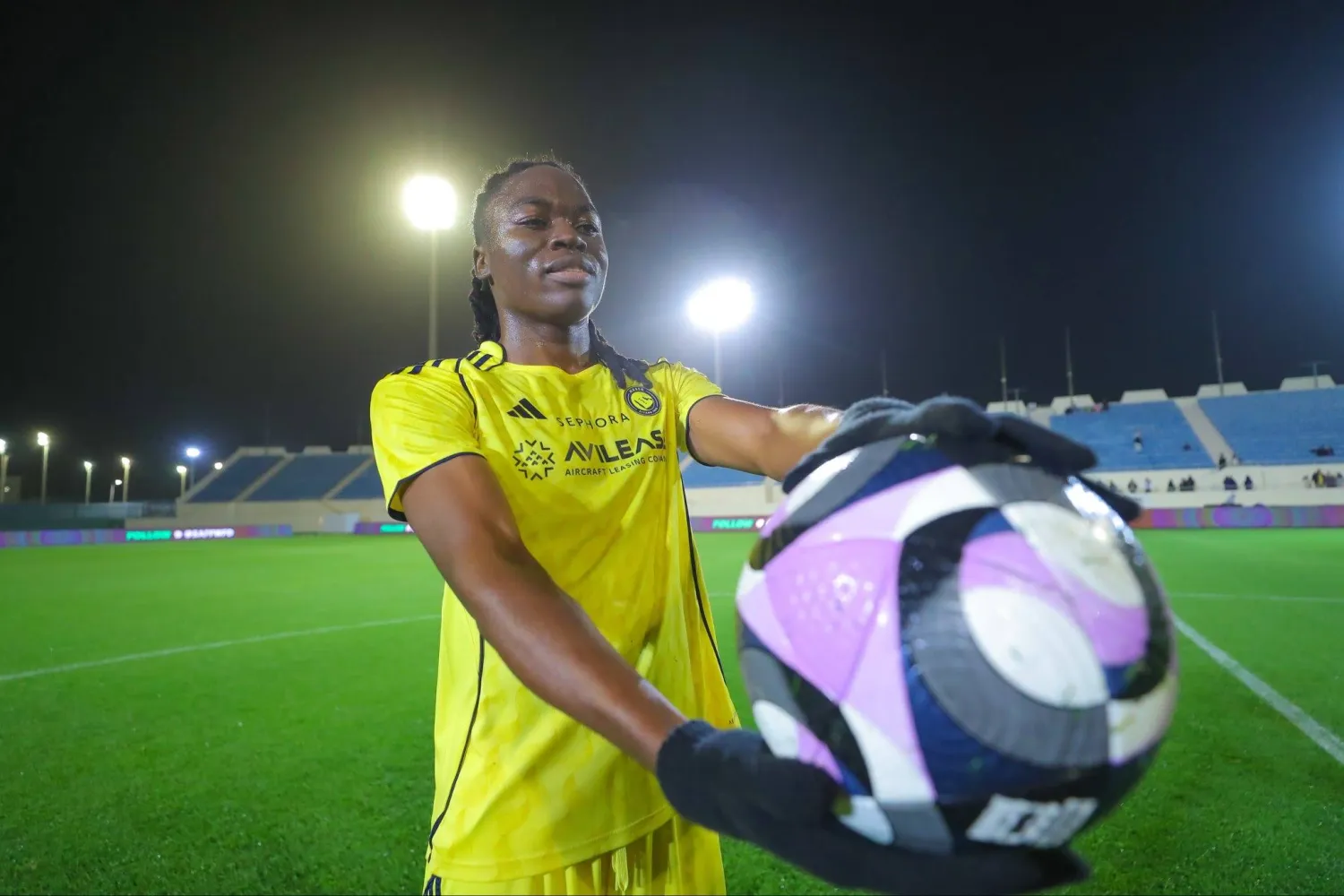 كلارا لوفانجا هدافة فريق النصر للسيدات (الشرق الأوسط)