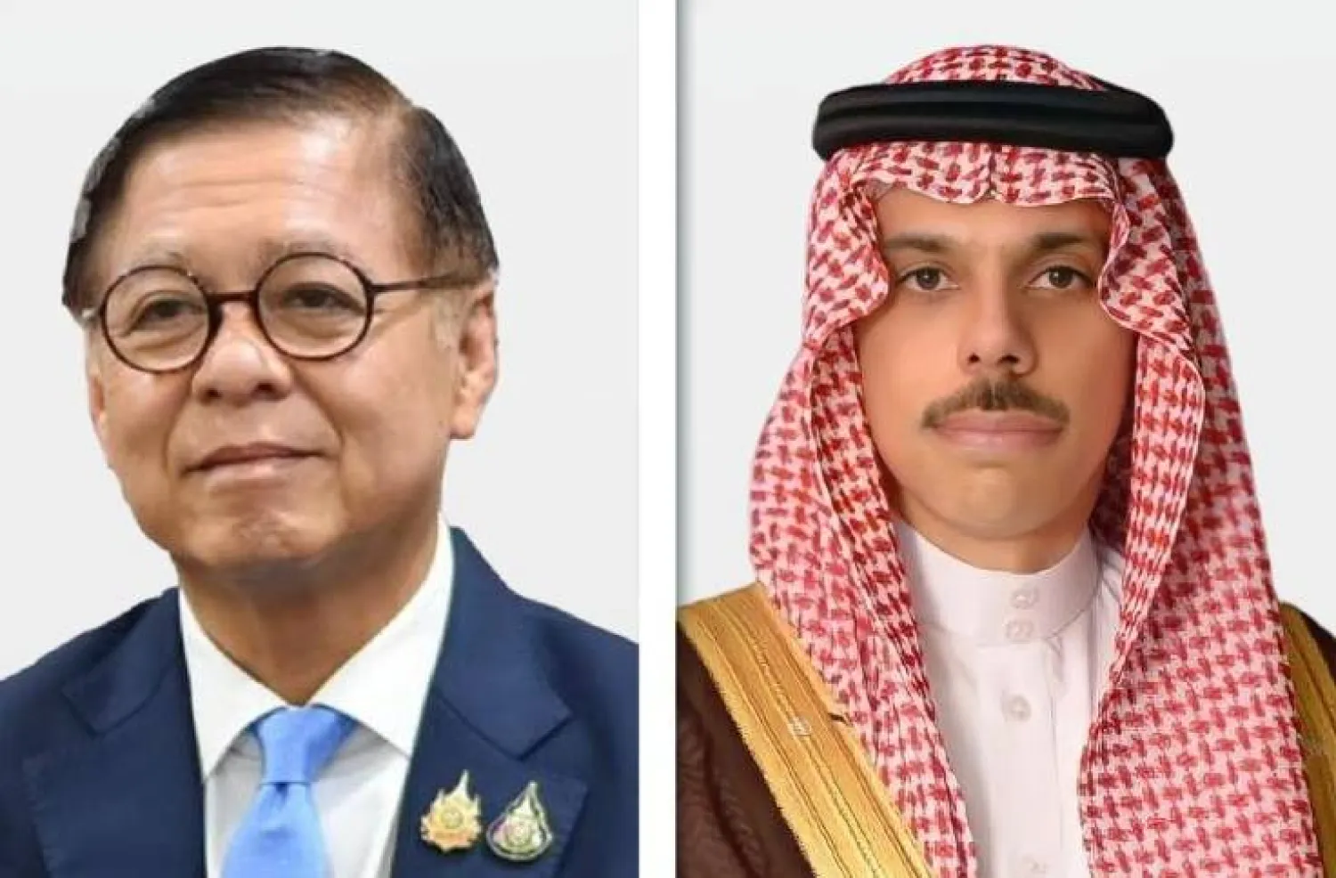 الأمير فيصل بن فرحان وزير الخارجية السعودي وسيهاساك فوانجكيتيكيو وزير خارجية تايلاند (الشرق الأوسط)