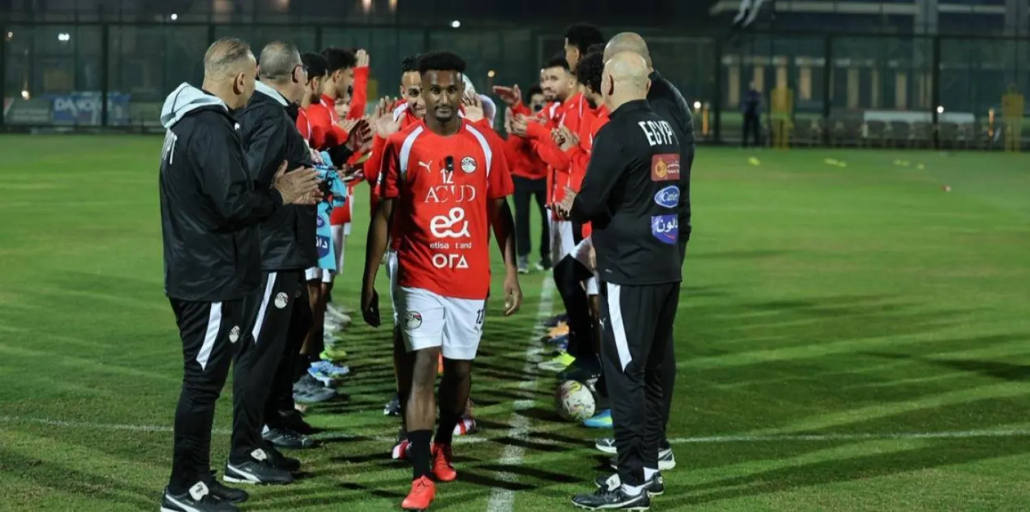 هيثم حسن لاعب فريق ريال أوفييدو الإسباني لدى انضمامه لمعسكر منتخب مصر (منتخب مصر)