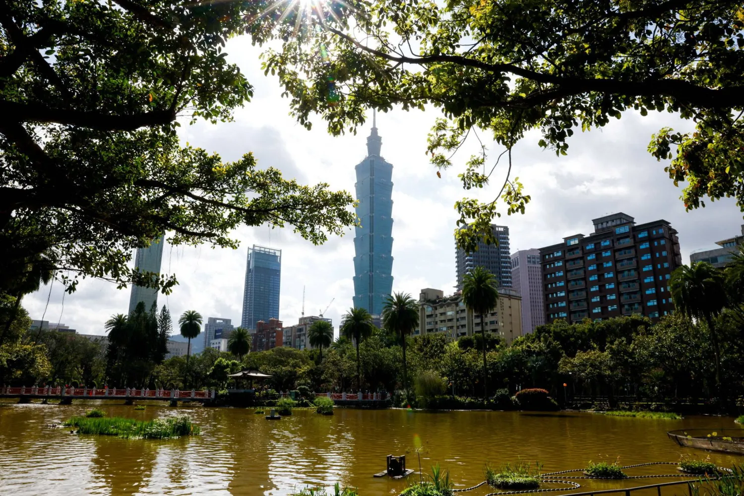 Taipei 101 building, seen from a park in Taipei, Taiwan March 12, 2026. REUTERS/Ann Wang
