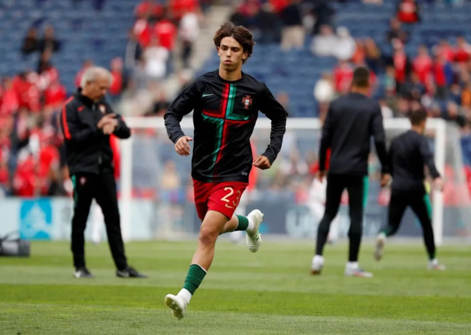 جواو فيليكس خلال تحضيرات البرتغال (رويترز)