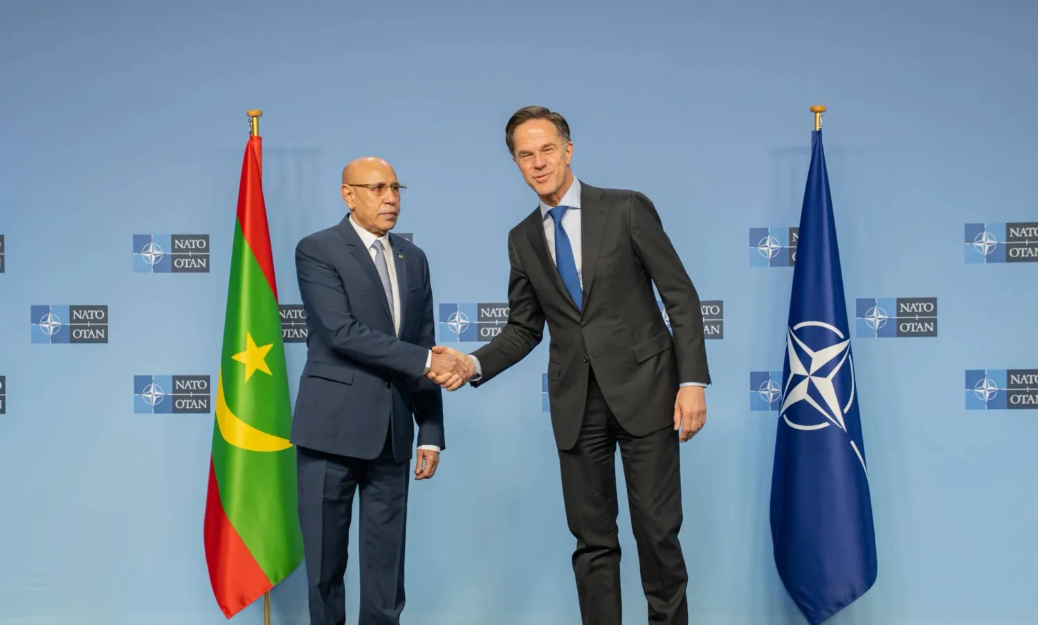 جانب من زيارة الرئيس الموريتاني مقر حلف شمال الأطلسي واجتماعه بالأمين العام للحلف (الرئاسة الموريتانية)