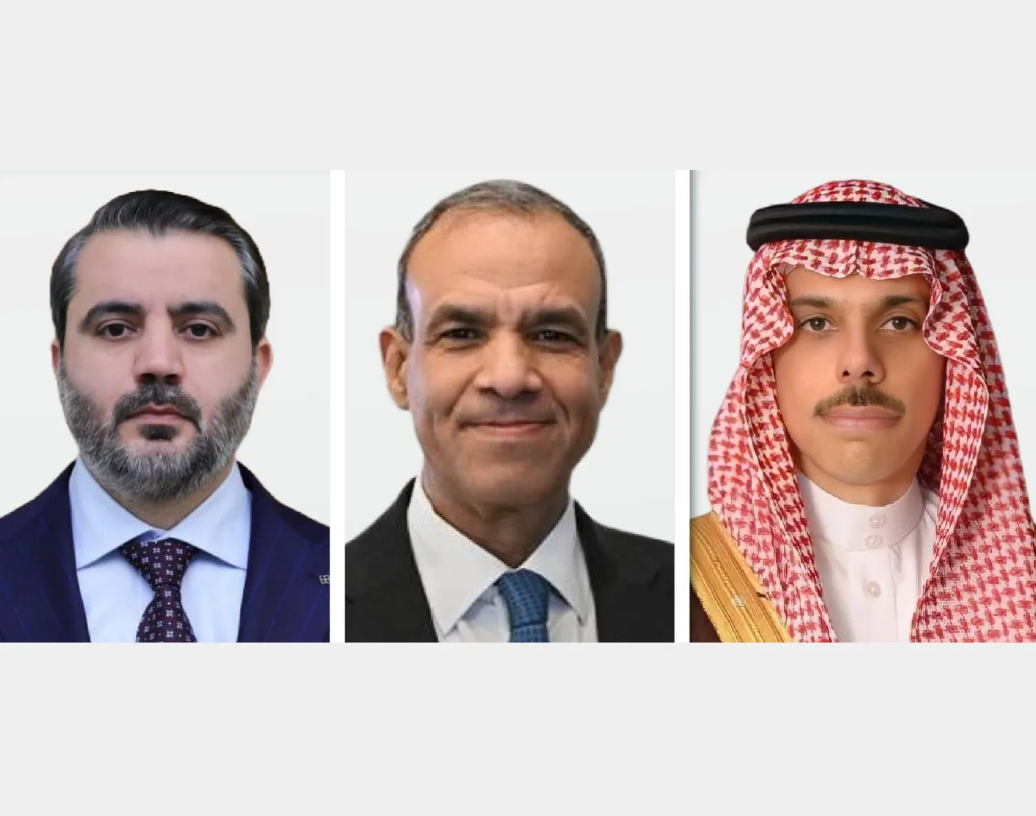 الأمير فيصل بن فرحان وبدر عبد العاطي وأسعد الشيباني (الشرق الأوسط)