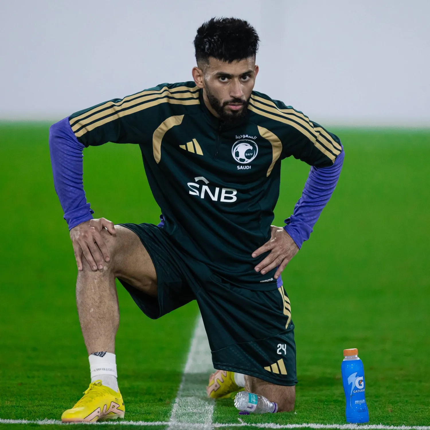 مندش خلال تدريبات الأخضر في معسكر جدة (المنتخب السعودي)