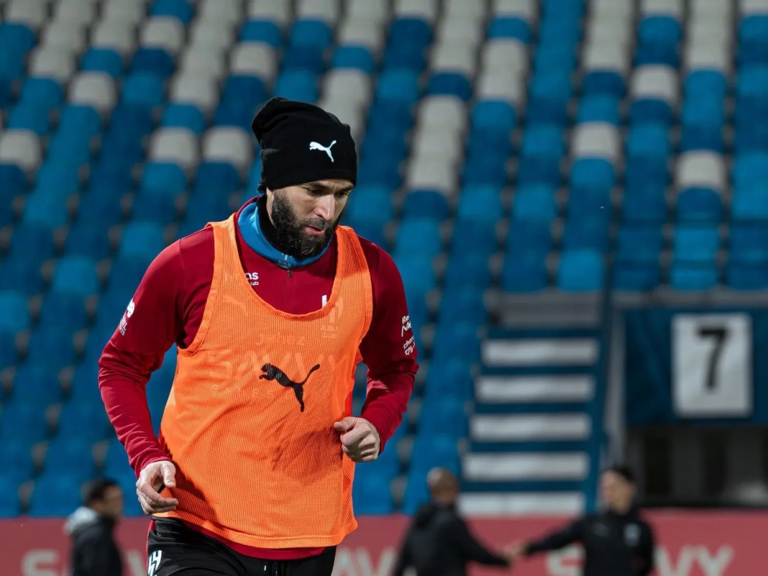 بنزيمة خلال التدريبات (موقع النادي)