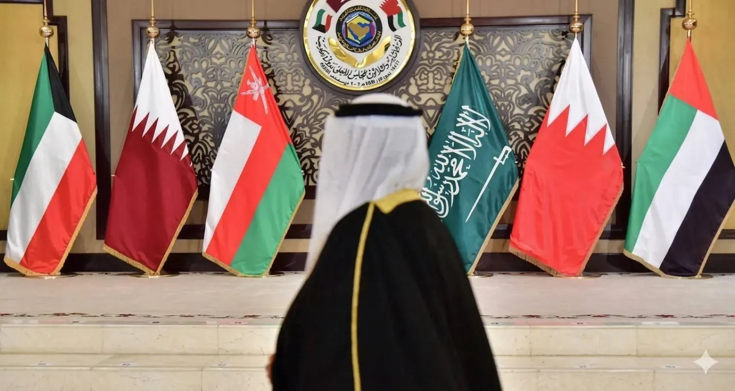 Flags of Gulf Arab states at an event (AFP)
