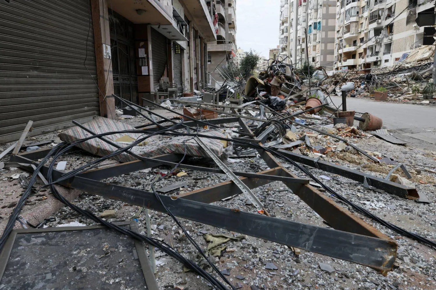 The rubble of a damaged building after an Israeli strike in the Chiyah area, a southern suburb of Beirut, Lebanon, 25 March 2026. (EPA)