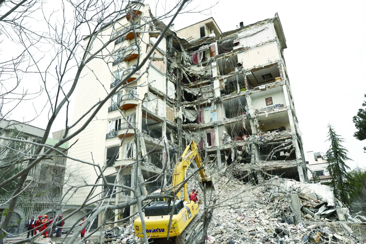 FILE PHOTO: A view of a residential building damaged by a strike, amid the US-Israeli conflict with Iran, in Tehran, Iran, March 23, 2026. Majid Asgaripour/WANA (West Asia News Agency) via REUTERS