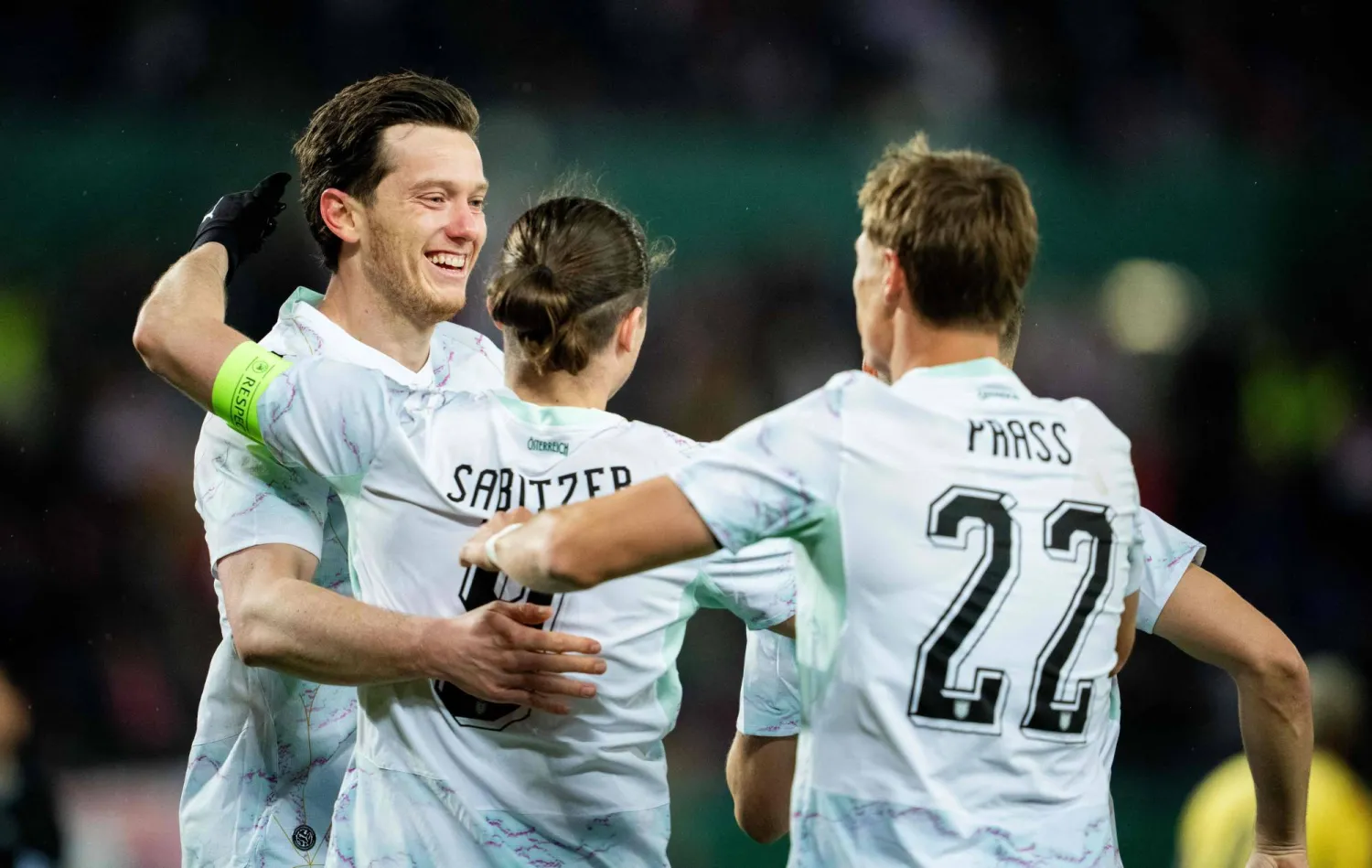 فرحة نمساوية بأحد الأهداف أمام غانا (أ.ف.ب)