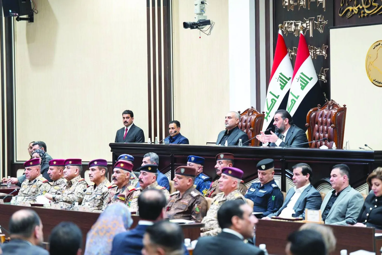 البرلمان العراقي مجتمعاً لمناقشة الأوضاع الأمنية (إكس)
