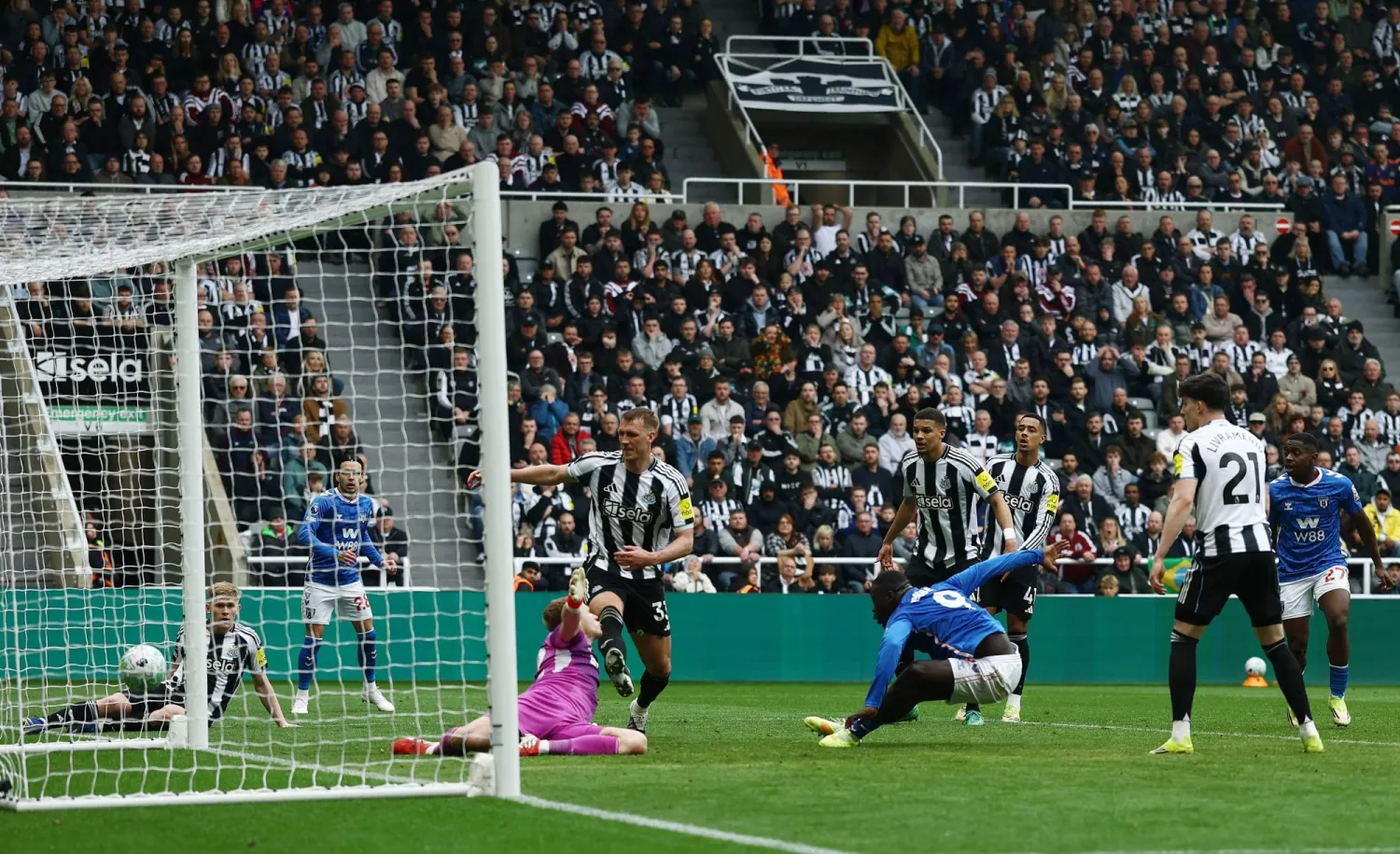 برايان بروبي لاعب سندرلاند يحرز هدف فوز فريقه على نيوكاسل (رويترز)