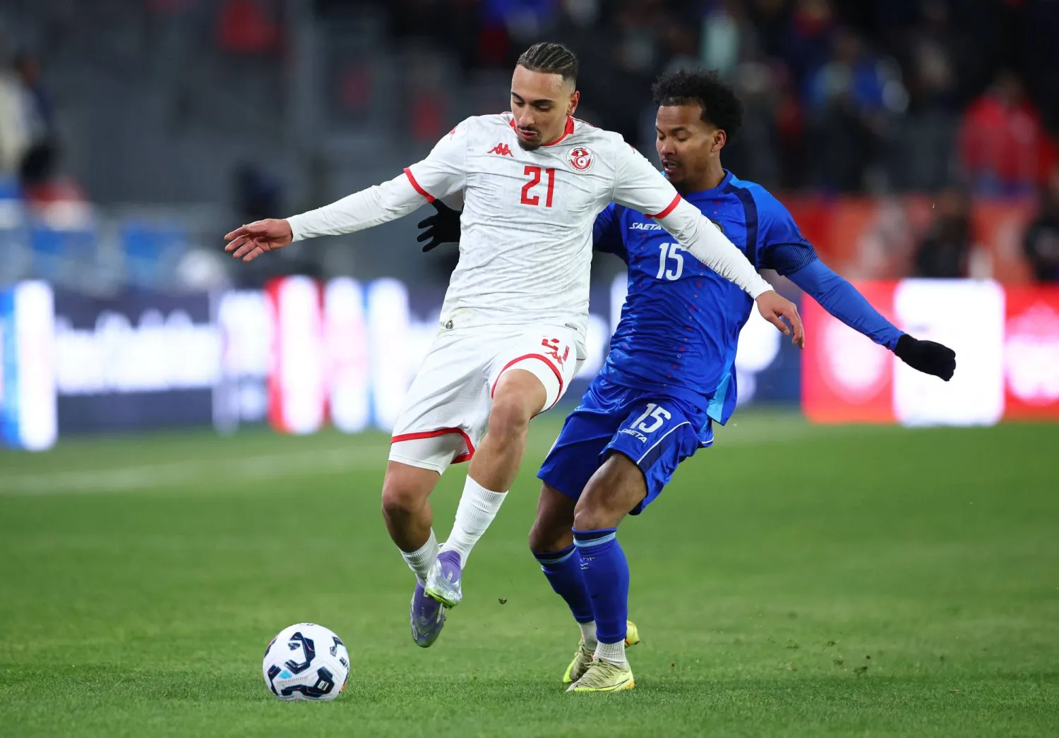 تونس تستهِّل مشوارها بالفوز على هايتي استعداداً لكأس العالم (أ.ف.ب)