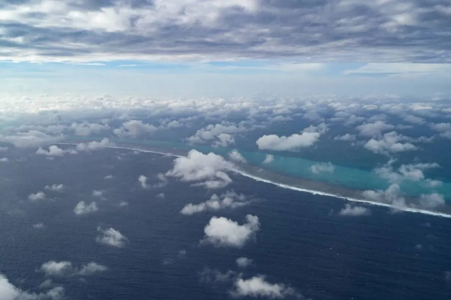This aerial photo shows the Scarborough Shoal in the South China Sea during an aerial reconnaissance flight. (AFP/Getty Images) 