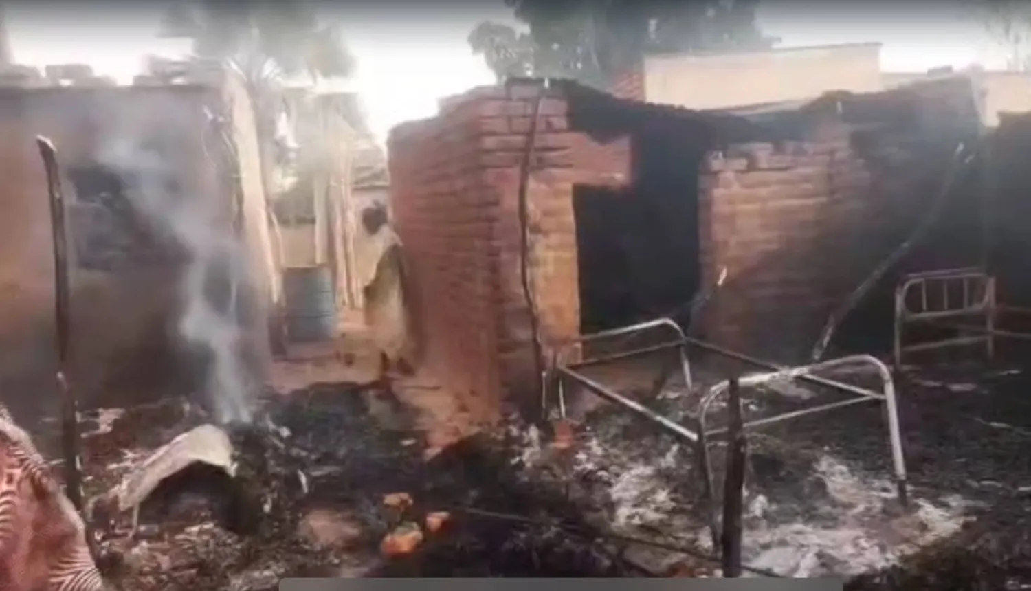 لقطة من فيديو متداول لآثار المعارك في الدلنج السبت