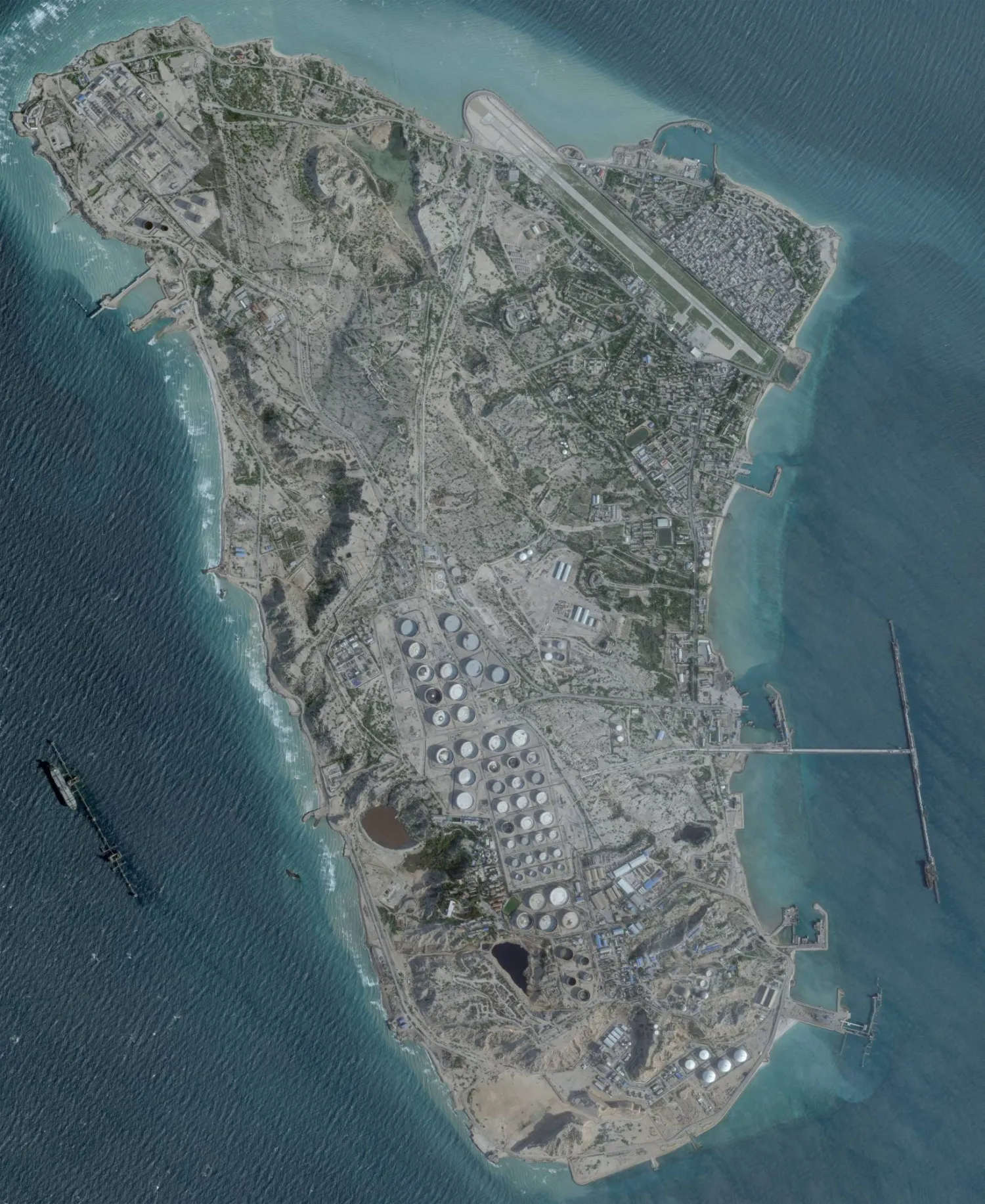 FILE PHOTO: A satellite image shows an oil terminal at Kharg Island, Iran, February 25, 2026. 2026 Planet Labs PBC/Handout via REUTERS 