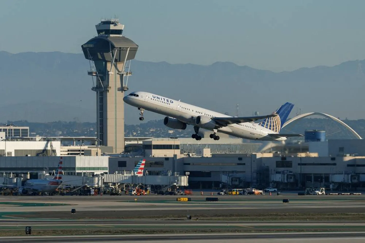 A United Airlines commercial airliner takes-off from Los Angeles International Airport in Los Angeles, California, US, November 6, 2025. (Reuters)