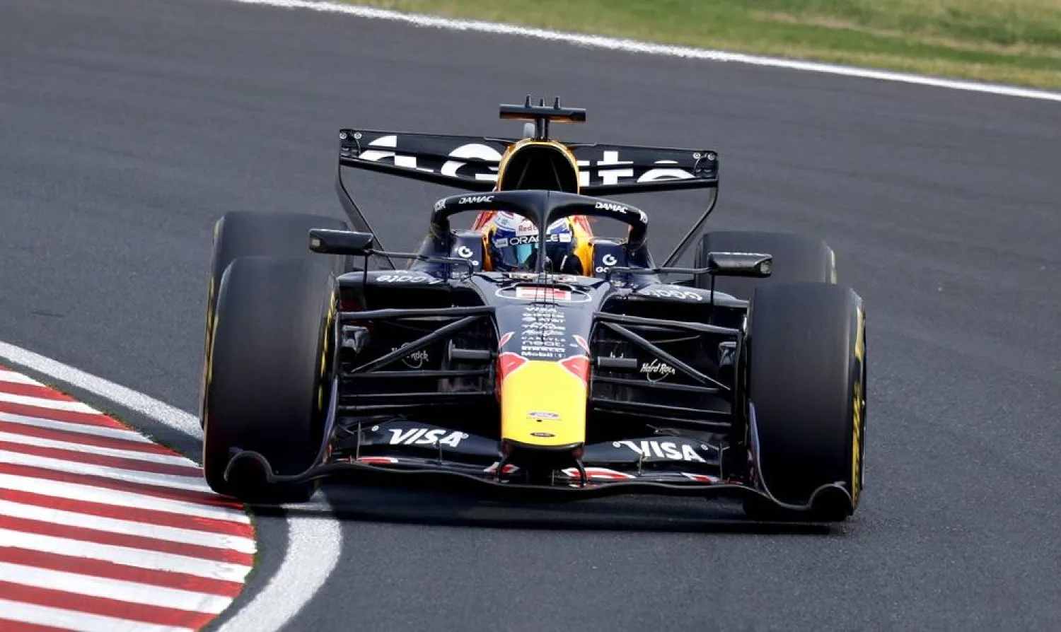 Red Bull Racing driver Max Verstappen of Netherlands in action during the Formula 1 Japanese Grand Prix at the Suzuka International Racing Course racetrack in Suzuka, Japan, 29 March 2026. (EPA)