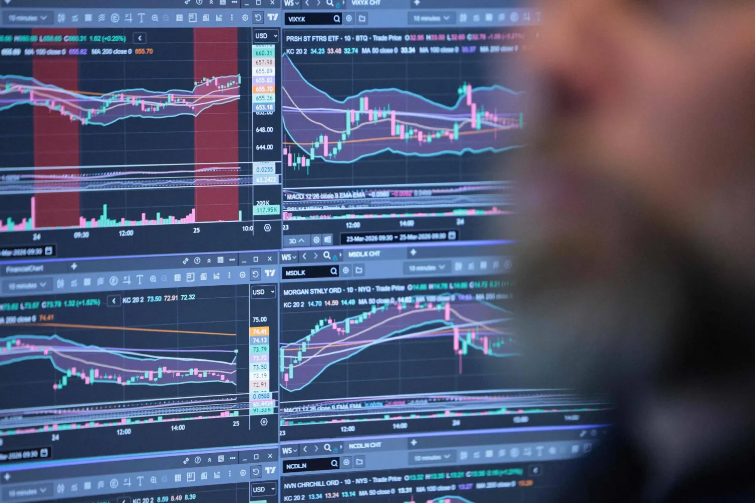 متداول يعمل في بورصة نيويورك (أ.ف.ب)