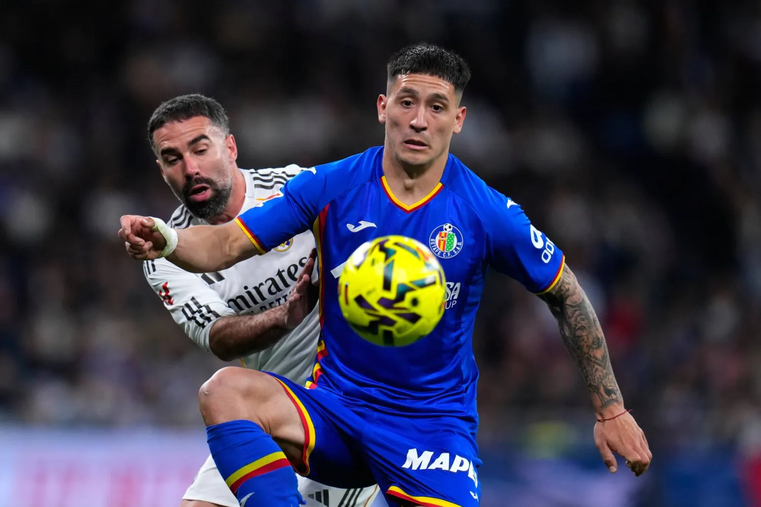 الأوروغوياني مارتن ساتريانو لاعب خيتافي الإسباني (أ.ب) 