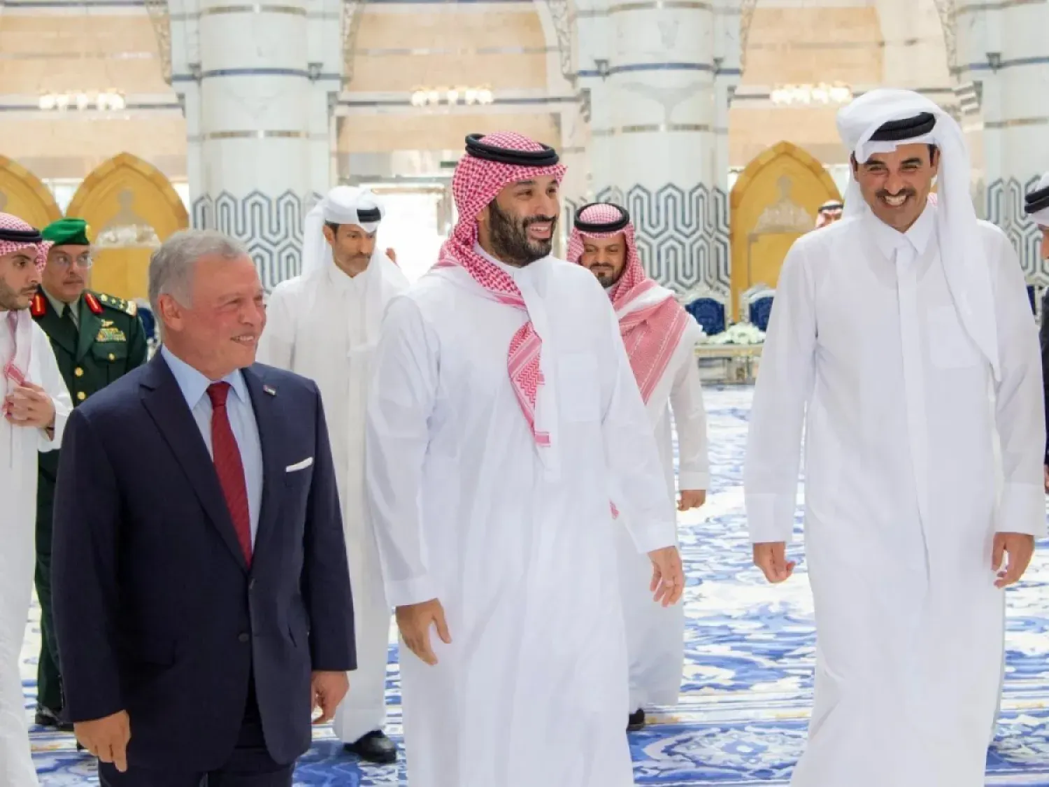 Prens Muhammed bin Selman, Kral Abdullah II bin Hüseyin ve Şeyh Tamim bin Hamad arasında dün Cidde'de üçlü bir görüşme gerçekleşti (SPA)