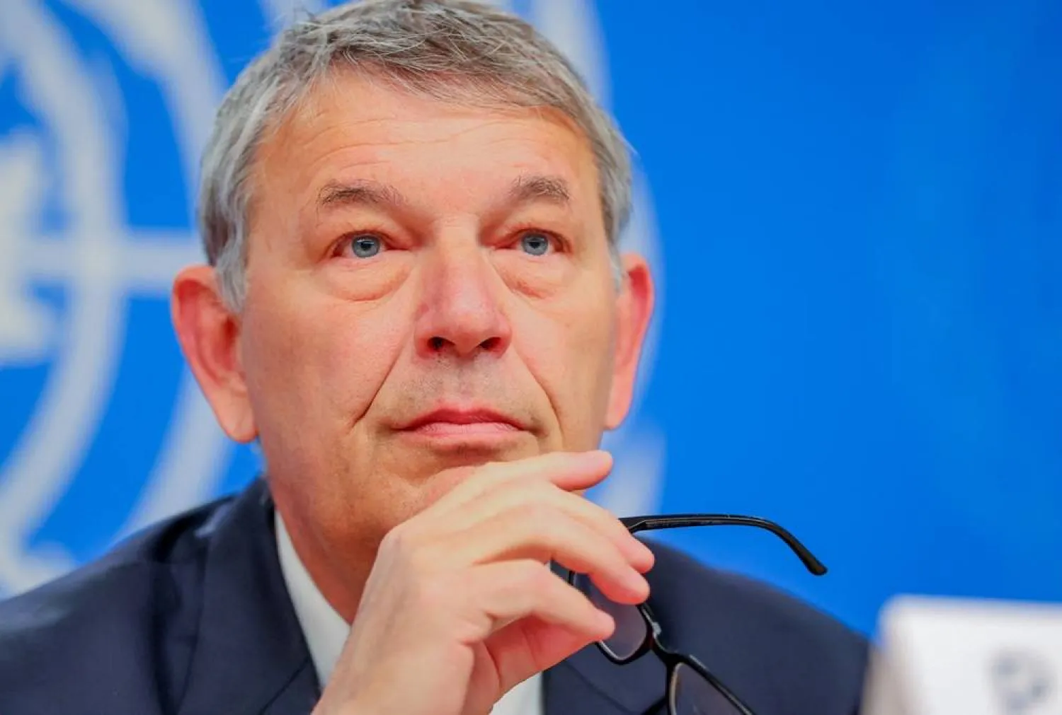 UNRWA Commissioner-General Philippe Lazzarini attends a press conference on the last day of his mandate at the United Nations in Geneva, Switzerland, March 31, 2026. (Reuters) 