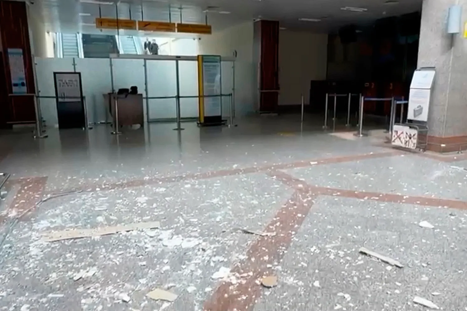  This image taken from a video shows damages at the Nakhchivan International Airport following what Azerbaijan's Foreign Ministry said was a drone attack carried out by Iran on its exclave of Nakhchivan, Azerbaijan, Thursday, March 5, 2026. (AP) 