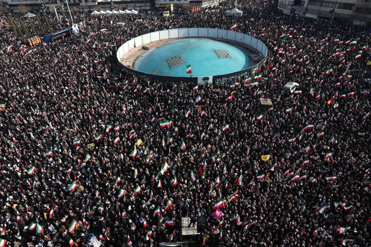 People gather in a rally to support Mojtaba Khamenei, the successor to his late father Ali Khamenei as supreme leader, in Tehran, Iran, Monday, March 9, 2026. (AP) 