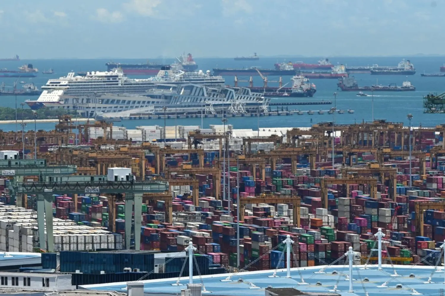 Singapur'daki Tanjong Pagar konteyner limanı (AFP)