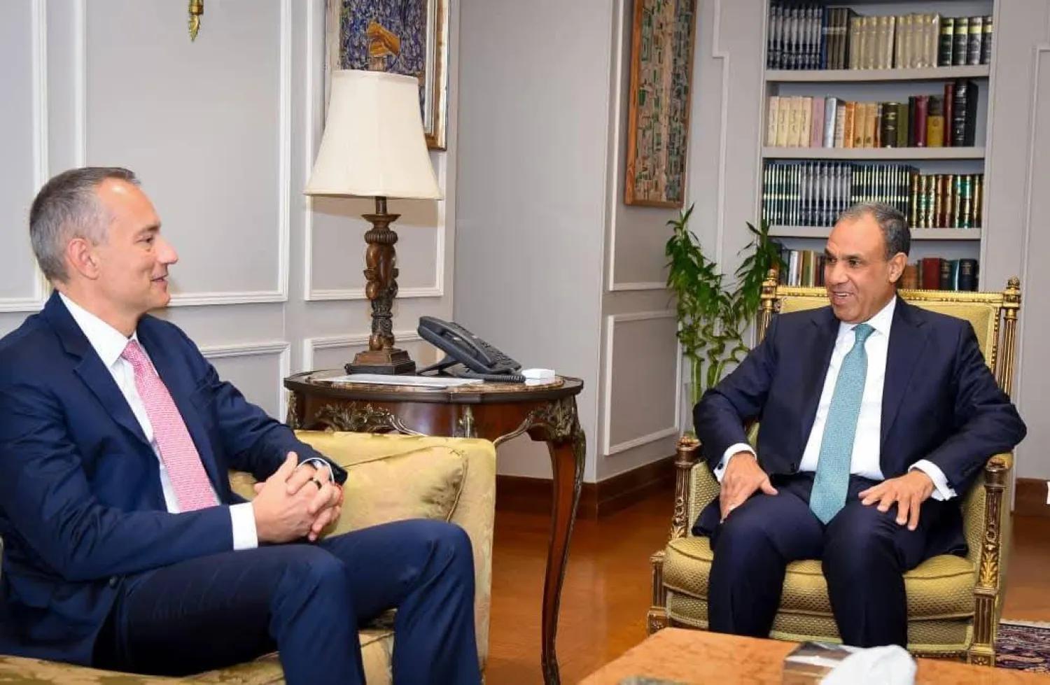 وزير الخارجية المصري يلتقي المبعوث السامي لغزة نيكولاي ملادينوف (الخارجية المصرية)