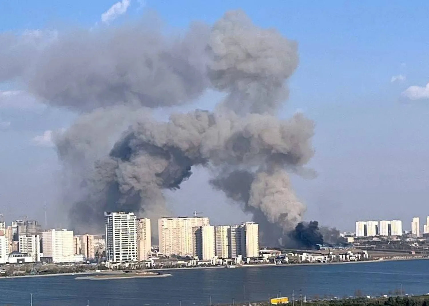 انفجار في بحيرة جيتغر غرب طهران (شبكات التواصل)