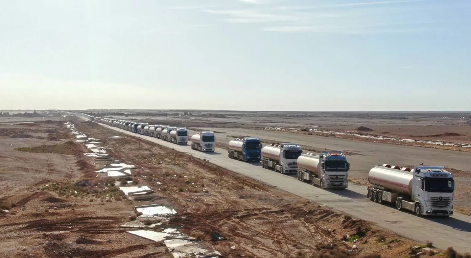 صهاريج عراقية متجهة لدخول الأراضي السورية (الهيئة العامة للمنافذ والجمارك السورية)