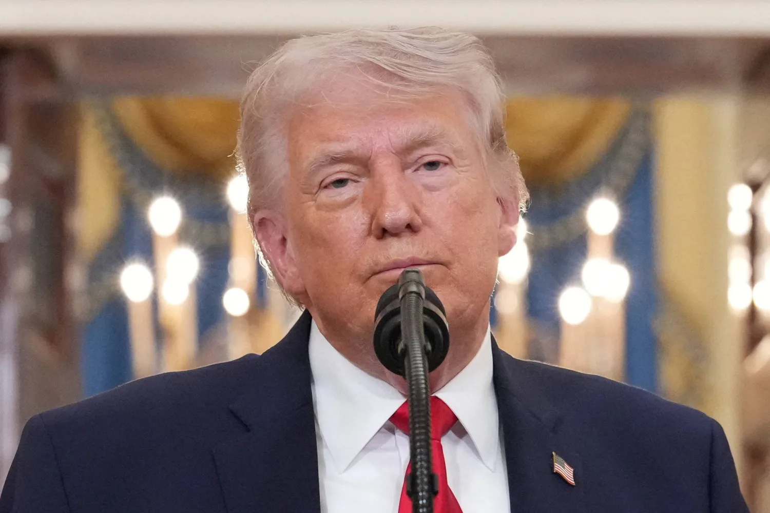 US President Donald Trump delivers an address to the nation about the Iran war at the White House in Washington, DC, US, April 1, 2026. (Reuters)