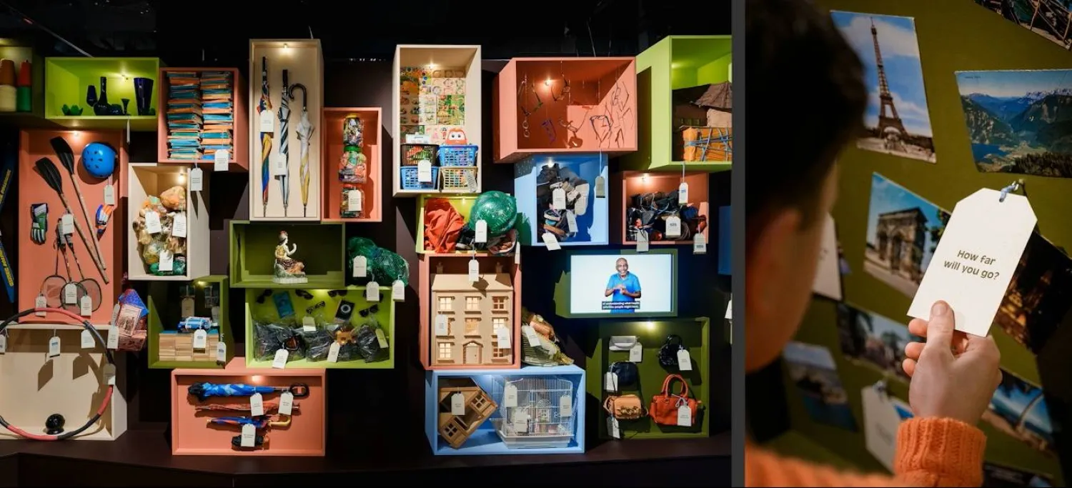 قطعة من العرض تمثل قصصاً شخصية لأشخاص مسنين (موقع المتحف)