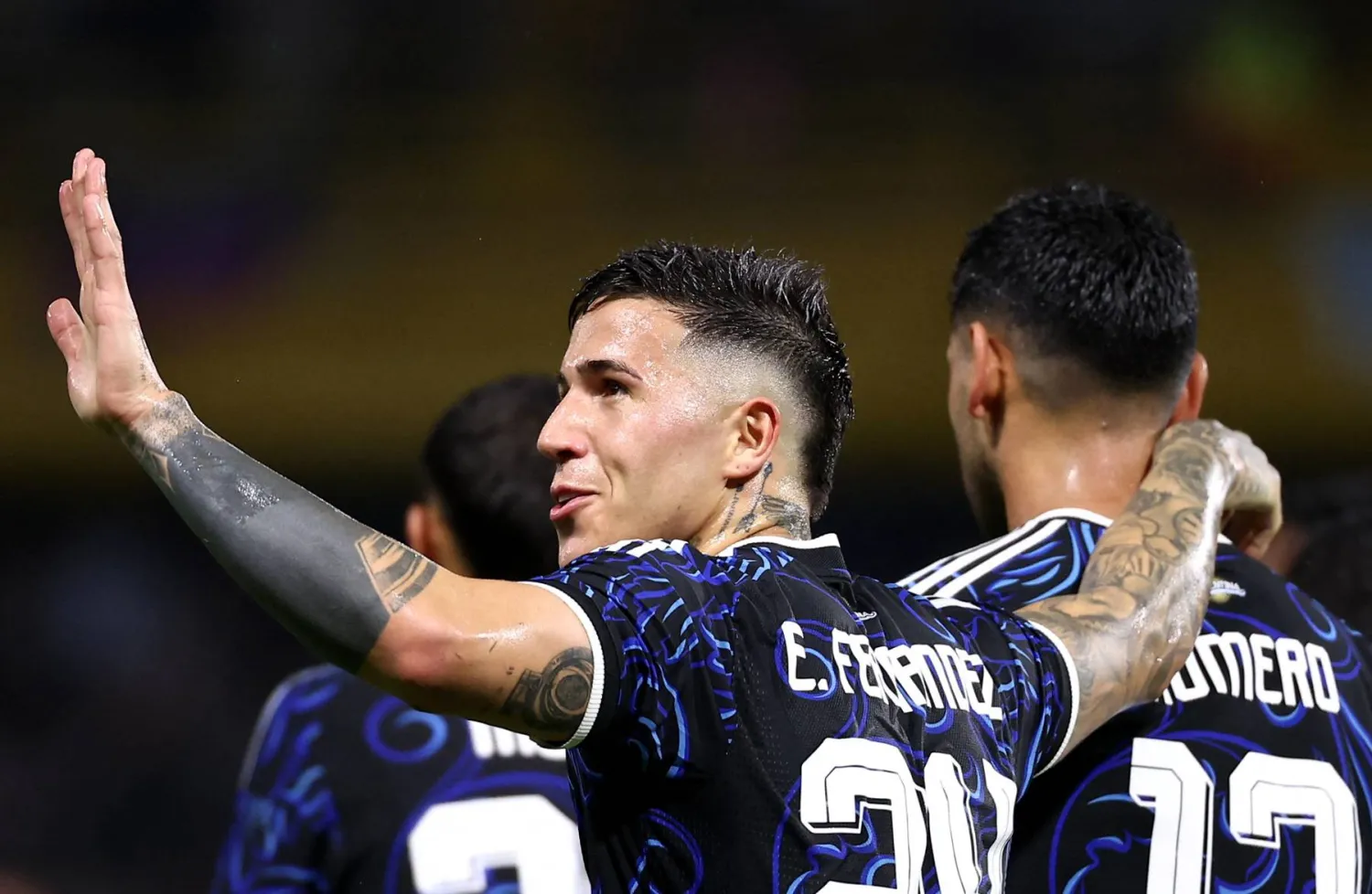 Soccer Football - International Friendly - Argentina v Mauritania - Estadio La Bombonera, Buenos Aires, Argentina - March 27, 2026 Argentina's Enzo Fernandez celebrates scoring their first goal. (Reuters) 