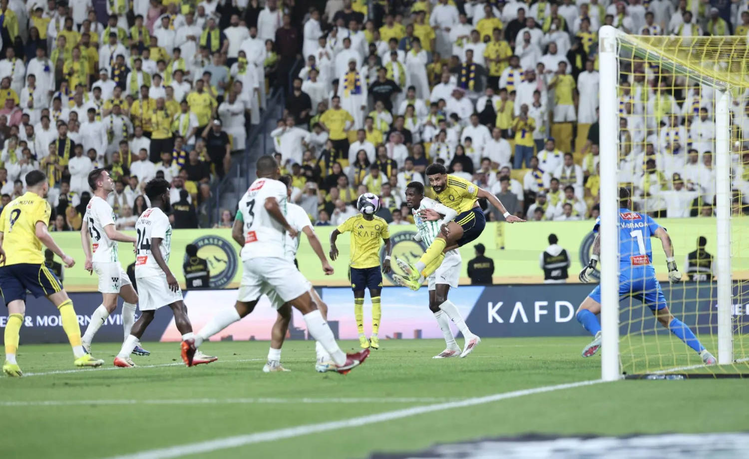 شباك النجمة استقبلت 5 أهداف من النصر (تصوير: عبد العزيز النومان) 