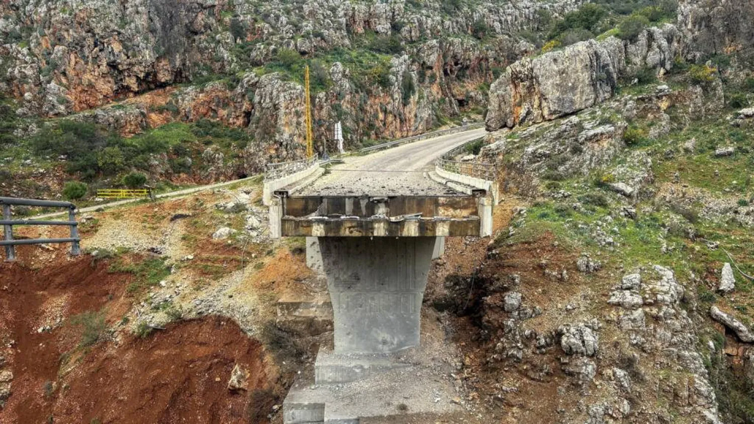 File photo of a bridge destroyed by an Israeli airstrike in Dalfy, Lebanon on March 26, 2026. Stringer, Reuters
