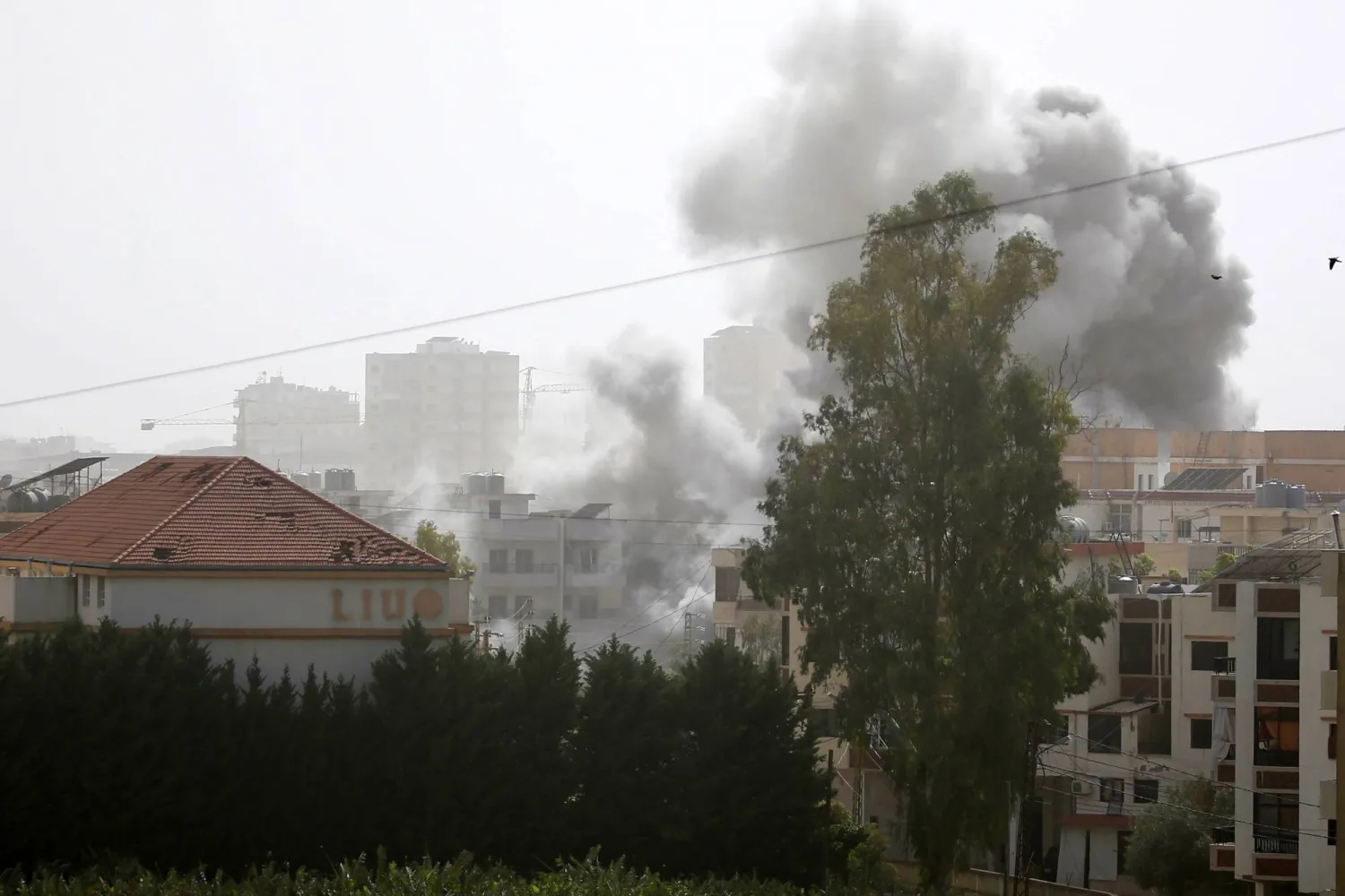 تصاعد الدخان عقب غارة جوية إسرائيلية على مدينة صور الساحلية الجنوبية في لبنان (إ.ب.أ)