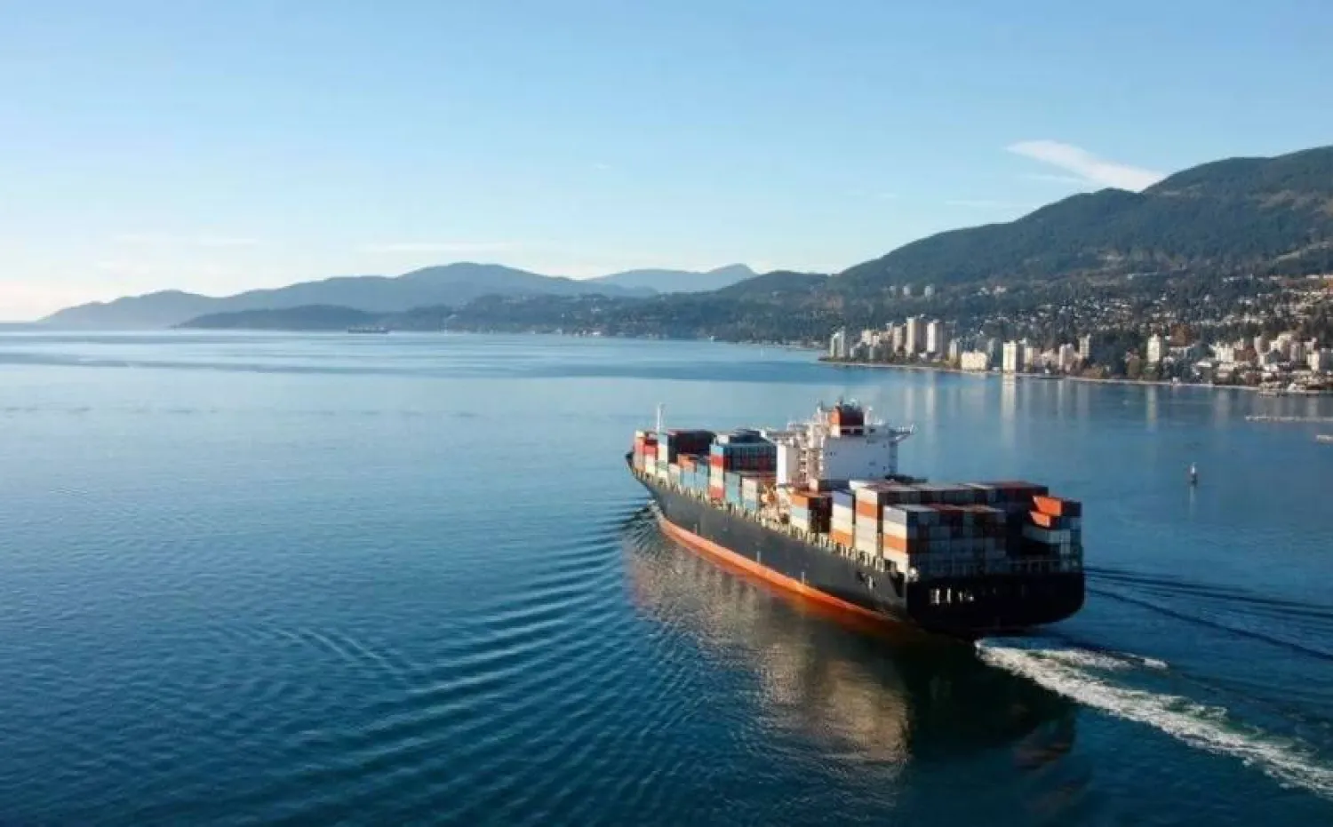 سفينة شحن تشق طريقها نحو أحد الموانئ الحيوية في البحر الأحمر (آرثر دي ليتل)