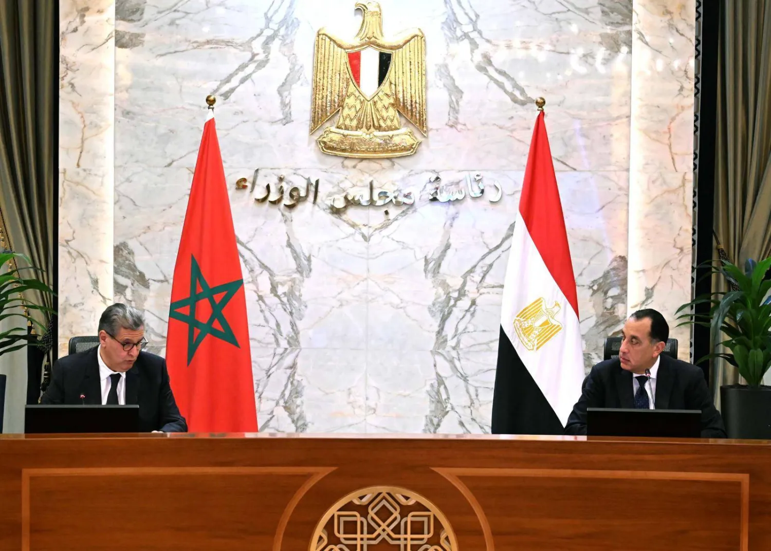 جانب من اجتماع الدورة الأولى للجنة التنسيق والمتابعة بين مصر والمغرب في القاهرة الاثنين (مجلس الوزراء المصري)