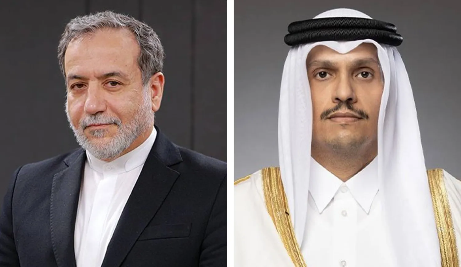 رئيس الوزراء القطري الشيخ محمد بن عبد الرحمن ووزير الخارجية الإيراني عباس عراقجي (قنا)