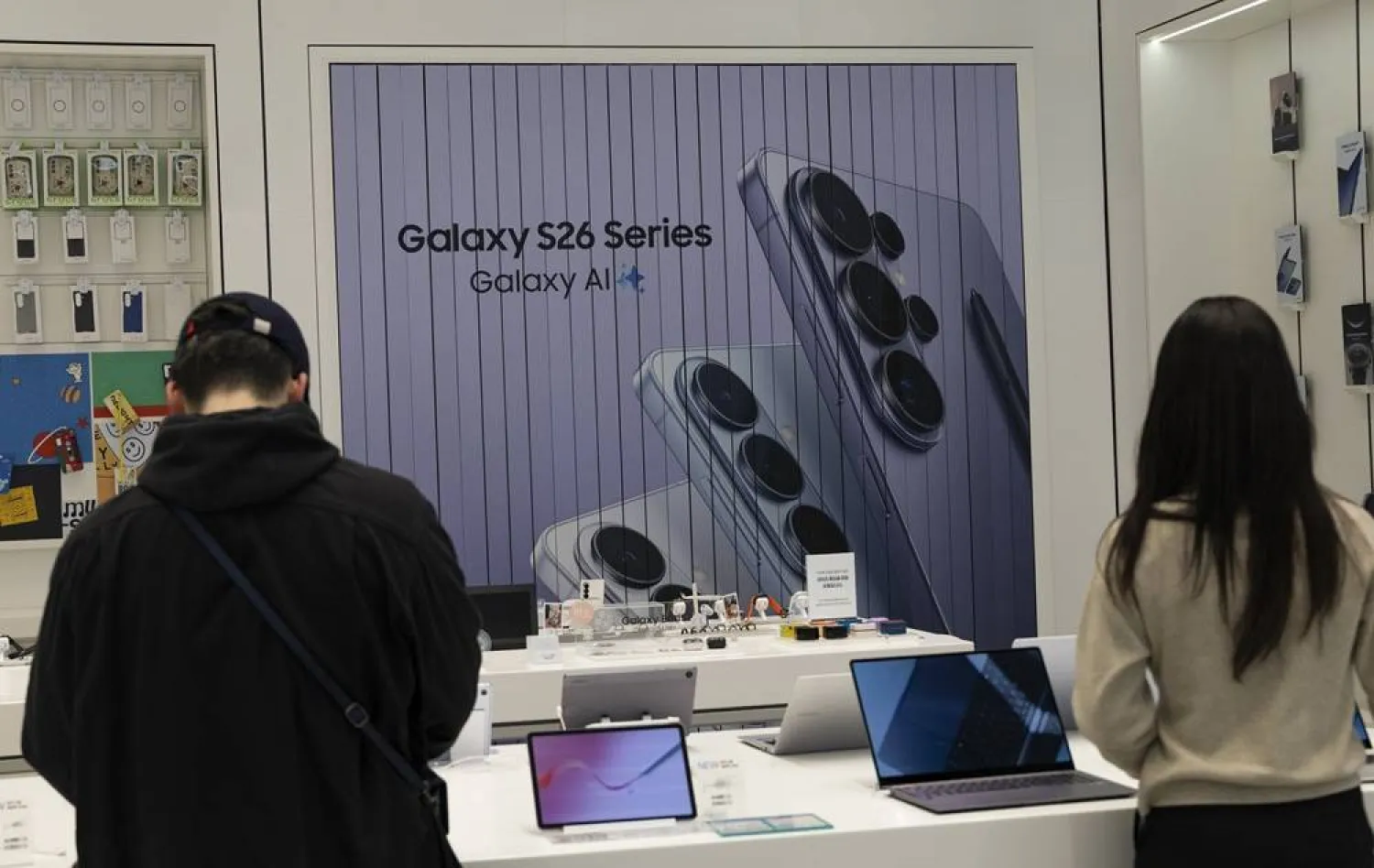 People visit a Samsung Electronics store gallery in Seoul, South Korea, 07 April 2026. (EPA)