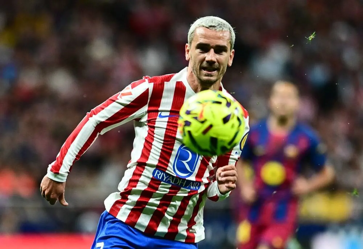 Football - La Liga - Atletico Madrid v FC Barcelona - Riyadh Air Metropolitano, Madrid, Spain - April 4, 2026 Atletico Madrid's Antoine Griezmann in action. (Reuters)