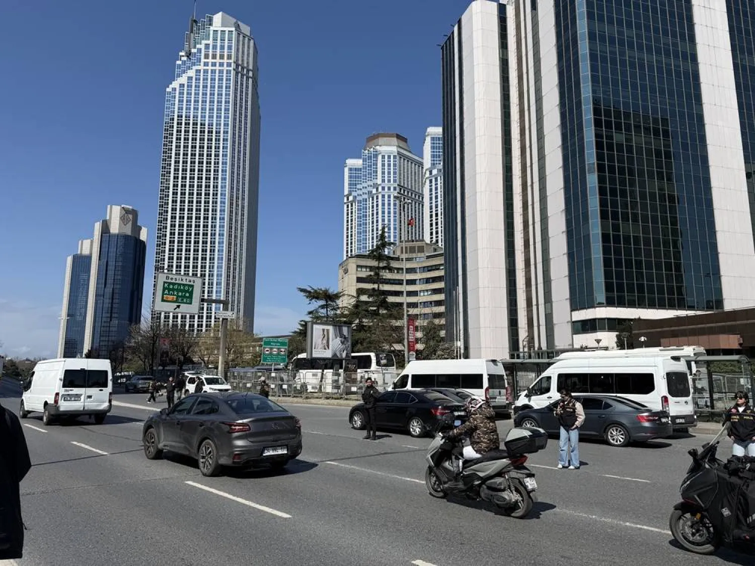 A view of the building which houses the Israeli consulate in Istanbul after three gunmen engaged in a shootout with security personnel near the building in Istanbul, Türkiye, 07 April 2026. (EPA) 