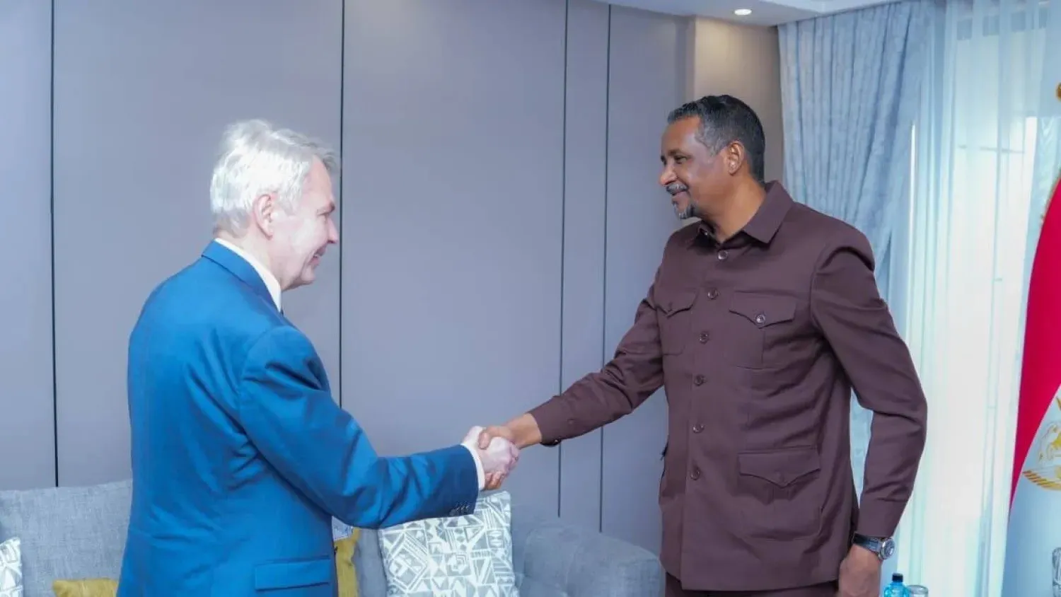 RSF commander receives the UN secretary-general’s personal envoy Pekka Haavisto in Nairobi. (Rapid Support Forces) 