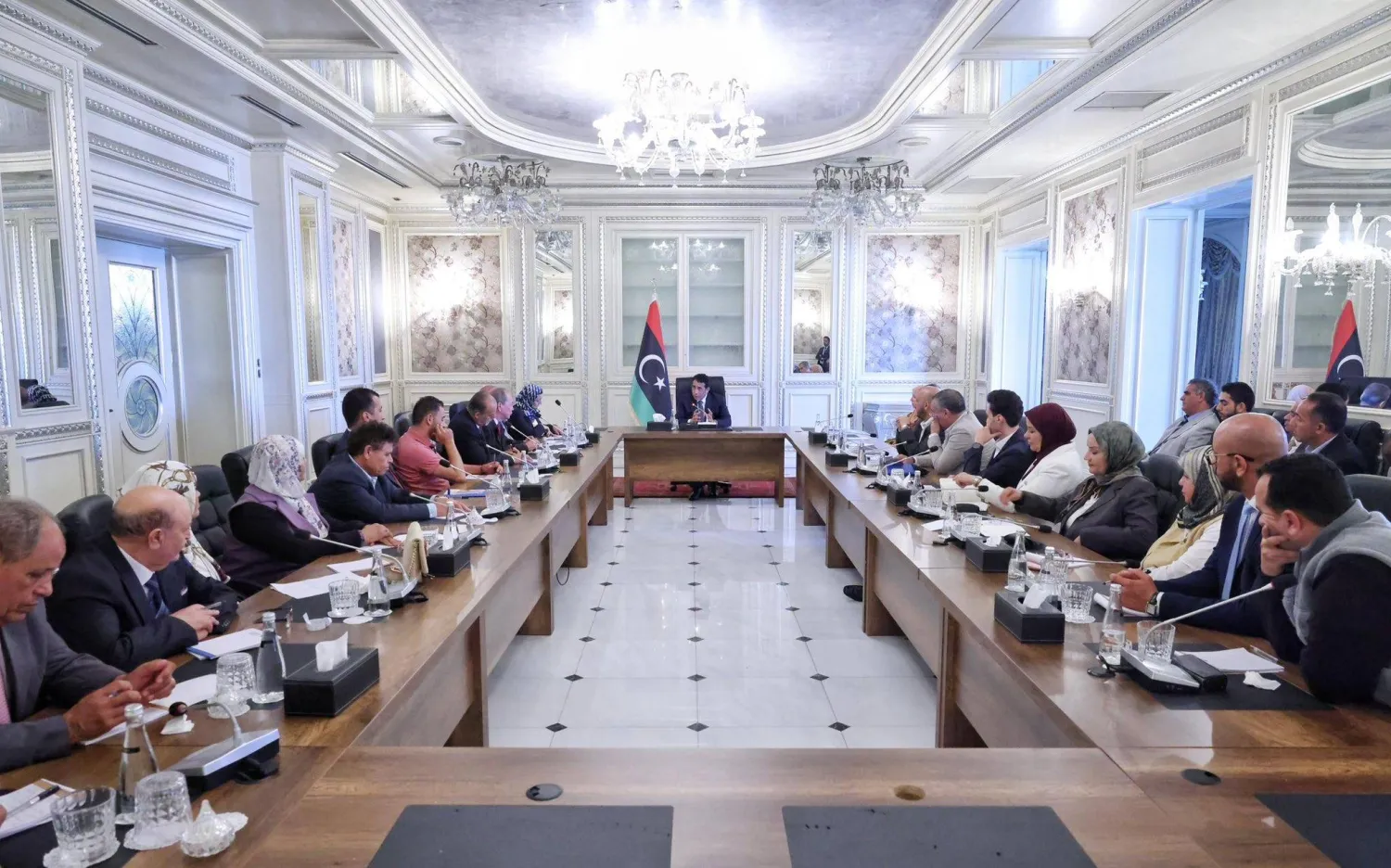 المنفي يلتقي رؤساء أحزاب وتكتلات سياسية في طرابلس 8 أبريل الحالي (المجلس الرئاسي الليبي)
