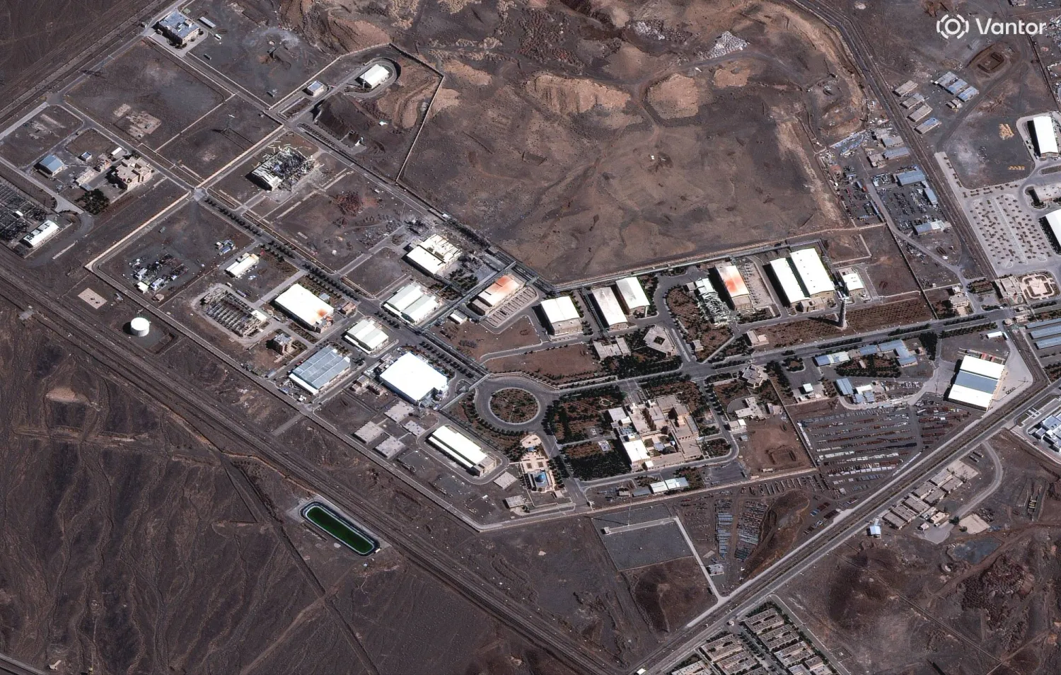 FILE - This satellite image provided by Vantor shows the Natanz nuclear complex in Iran on March 7, 2026, with no new damage seen at the facility or the tunnels. (Satellite image ©2026 Vantor via AP, file)