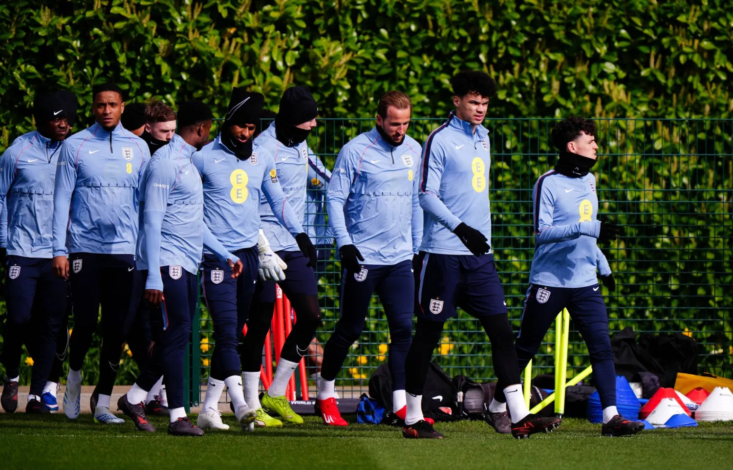 جانب من تدريبات منتخب إنجلترا الشهر الماضي (د.ب.أ)