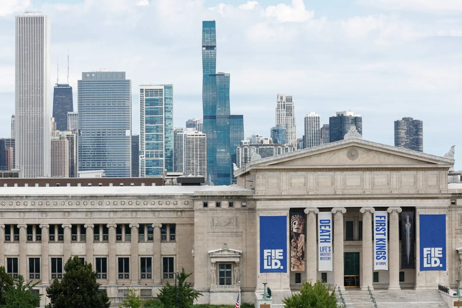 FILE -Field Museum and Chicago's skyline is seen from Soldier Field prior to an NFL preseason football game between the Chicago Bears and the Tennessee Titans, Aug. 12, 2023, in Chicago. (AP Photo/Kamil Krzaczynski, File)
